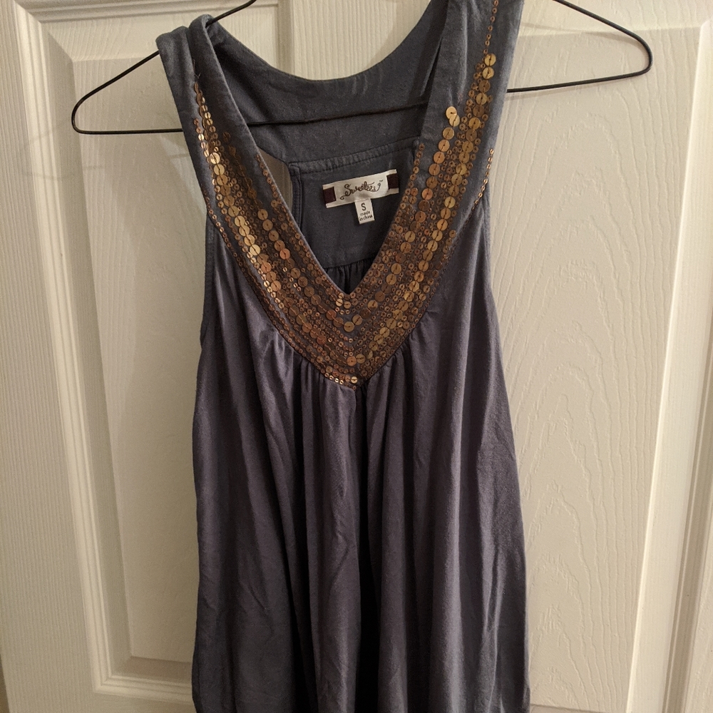 Sweetees/ sequin trimmed neckline